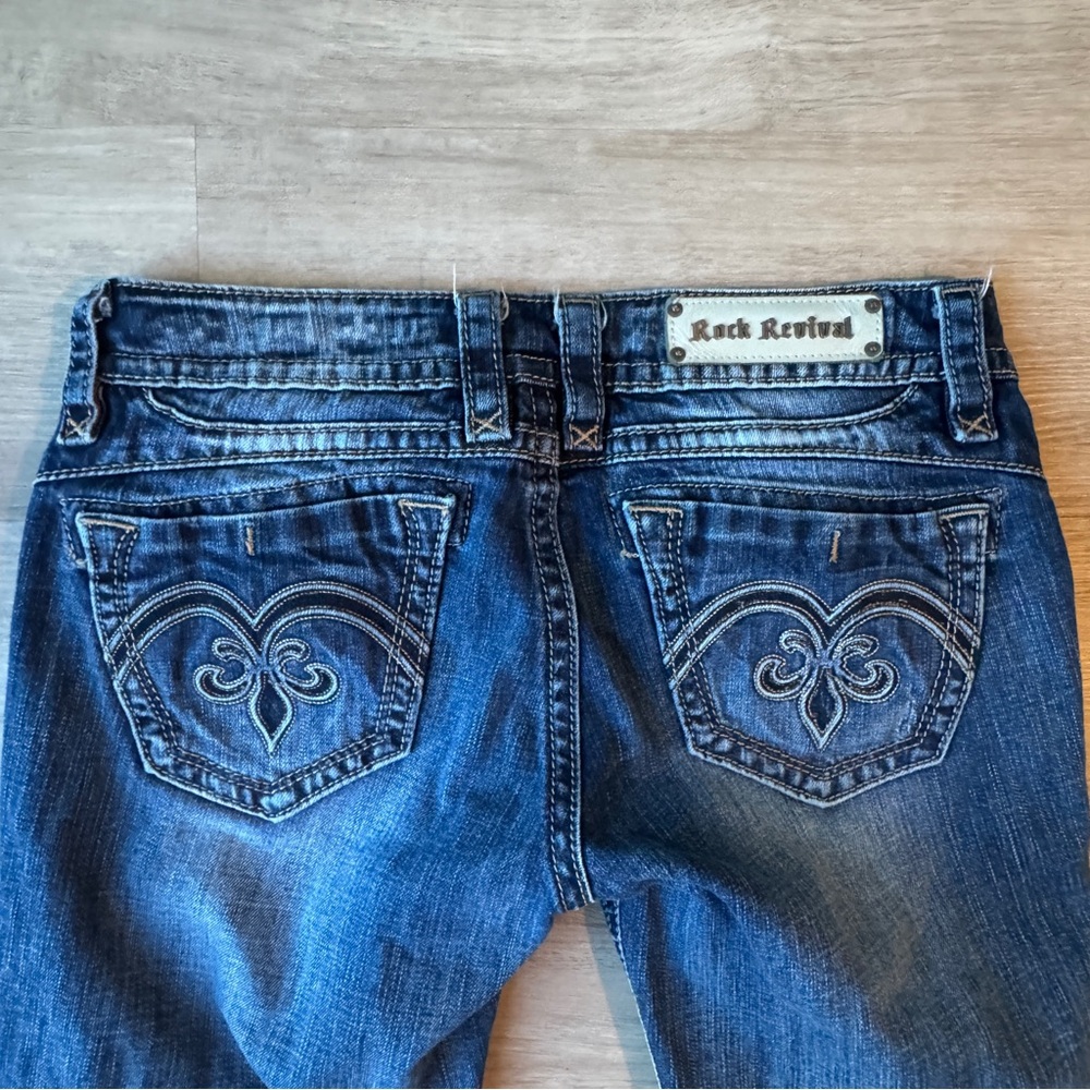 Rock Revival Women's Boot Cut Jeans in Dark Blue Denim